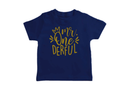 T-shirt Donker Blauw Mr. One-derful