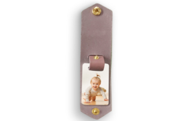 Gepersonaliseerde Sleutelhanger met Metalen Foto - Dusty Pink