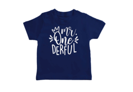 T-shirt Donker Blauw Mr. One-derful