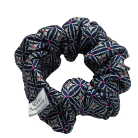 Scrunchie Paars met roze stip