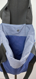 Tote bag blauwe ruit