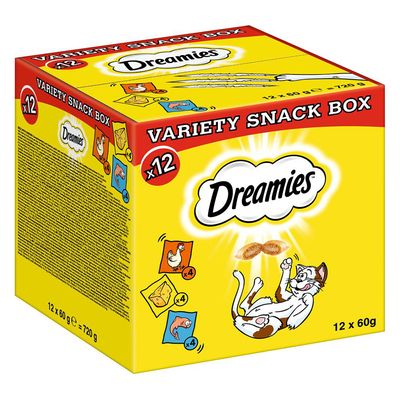Dreamies Mixbox (Kip, Kaas, Zalm)  12 x 60 g