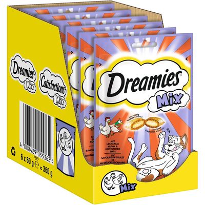 Catisfactions Mix Kattensnack 60 g  Voordeelpakket: 6 x Kip & Eend