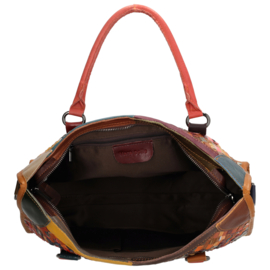 Multi colour lederen handtas