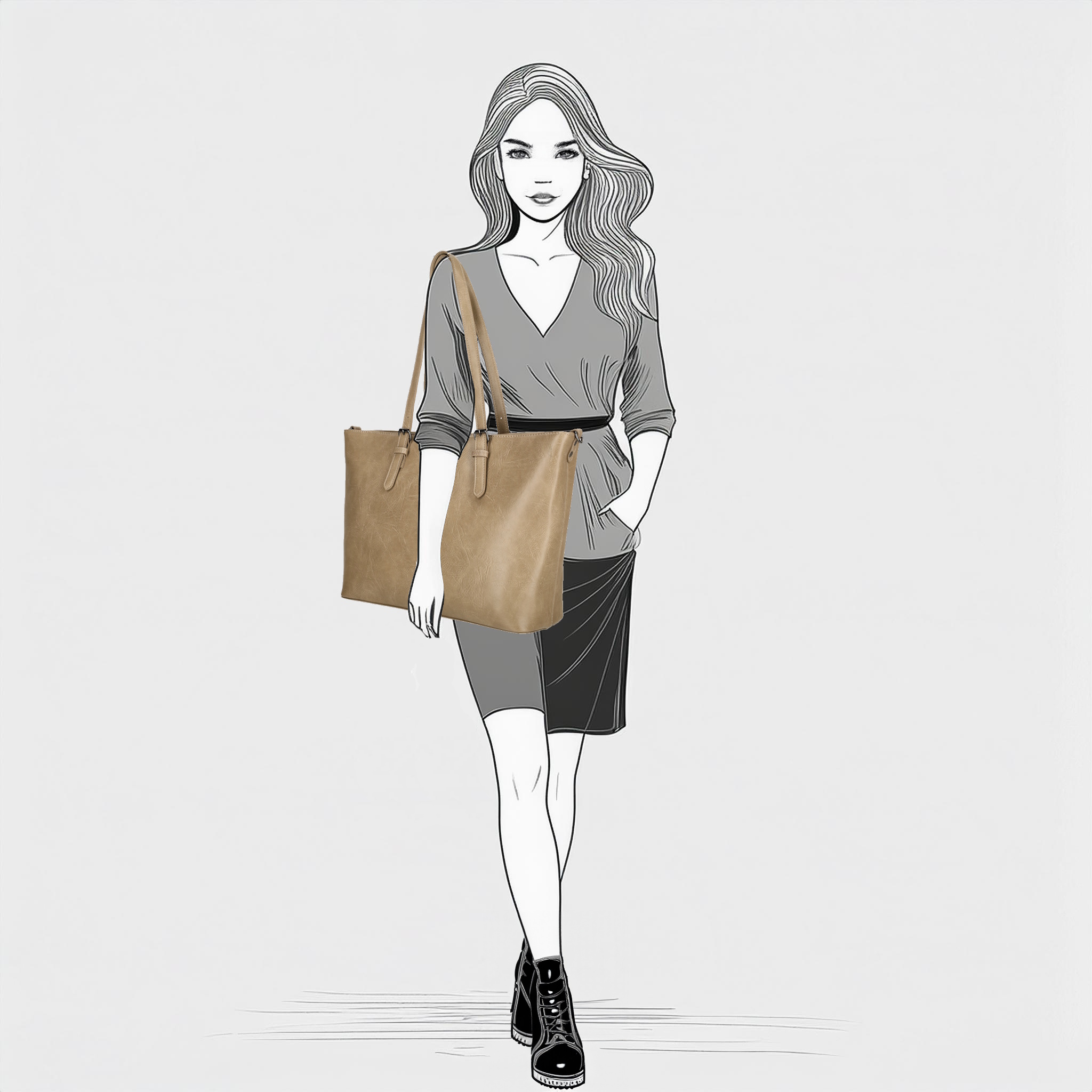 Enrico Benetti Kate shopper licht taupe
