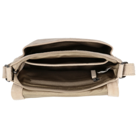 Hide & Stitches Brazos lederen schoudertas zand