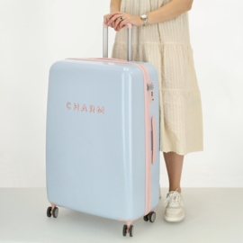 Charm London travel koffer babyblauw