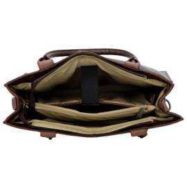 Hide & Stitches Next Navajo laptoptas donker bruin