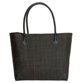 PE-Florence Solid Raffia strandtas zwart