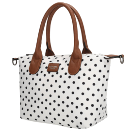 Charm London Buckingham handtas stippen zwart op wit