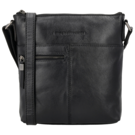 Hide & Stitches Porto lederen schoudertas zwart