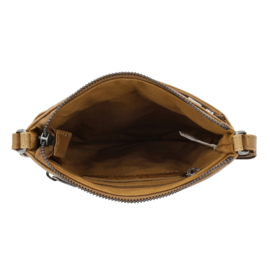Hide & Stitches Porto lederen schoudertas taupe