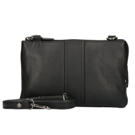 Leather Design festival bag harmonica zwart