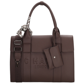 Charm London Bond laptoptas donker bruin