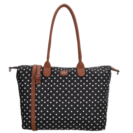 Charm London Buckingham handtas stippen wit op zwart