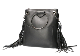 Leather Design hand/schoudertas zwart