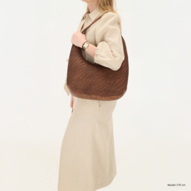 Hide & Stitches lederen schoudertas bruin