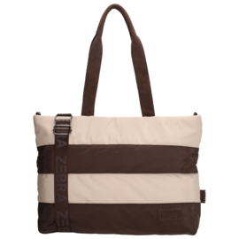 Zebra Trends Elske laptoptas streep bruin/beige