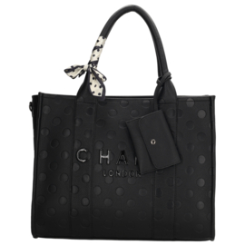 Charm London Bond Avenue shopper zwart stip