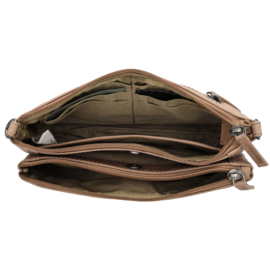 Hide & Stitches Westland schoudertas zand