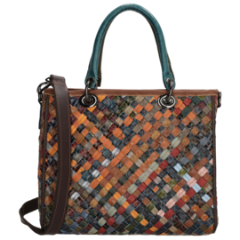 Beagles Treccia multi colour lederen handtas