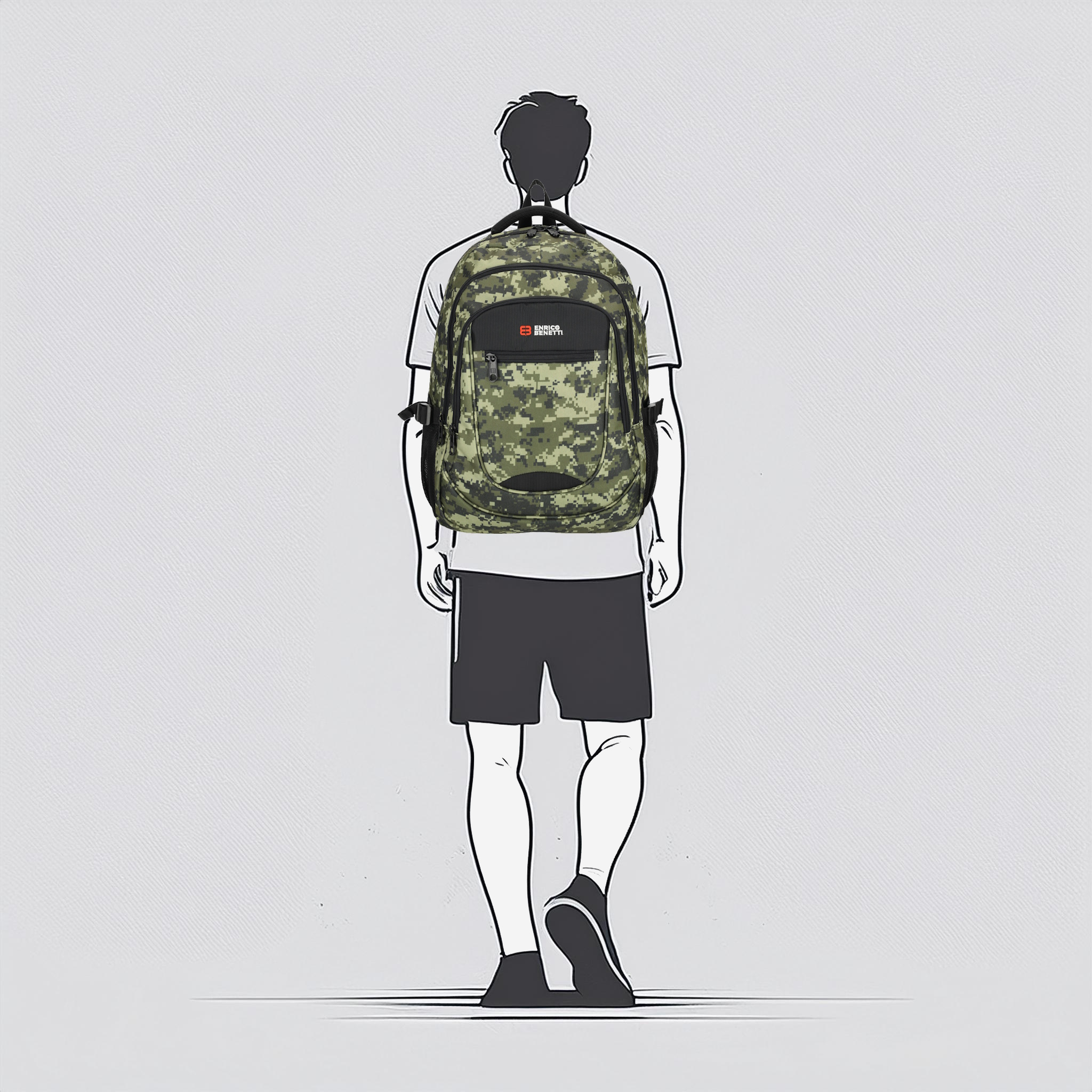 Enrico Benetti Santa Cruz rugzak green camouflage