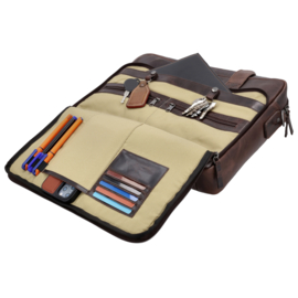 Hide & Stitches Next Navajo laptoptas donker bruin