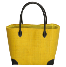 PE-Florence Solid Raffia strandtas lemon