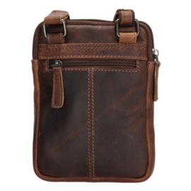 Hide & Stitches Japura crossbody tas donker bruin