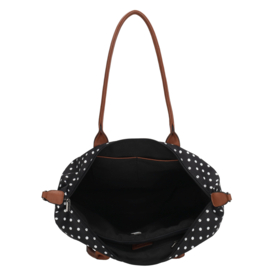 Charm London Buckingham handtas stippen wit zwart