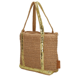 PE-Florence Natural life strandtas donker natuur / goud