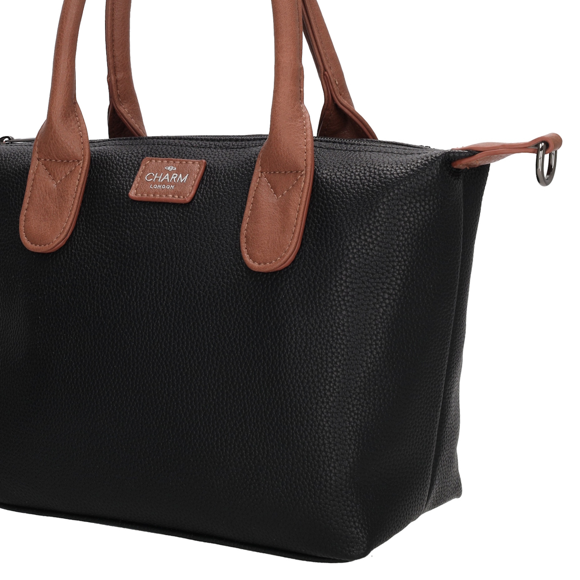 Charm London Buckingham palace handtas zwart cognac