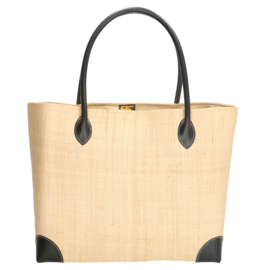 PE-Florence Solid Raffia strandtas natuur