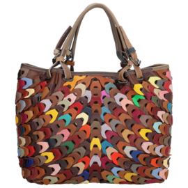 Beagles  Treccia multi colour lederen shopper