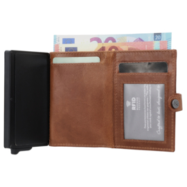 Hide & Stitches Porto safety wallet bruin