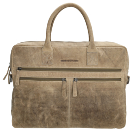 Hide & Stitches Idaho laptoptas donker zand
