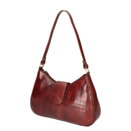 Leather Design handtas bruin croco
