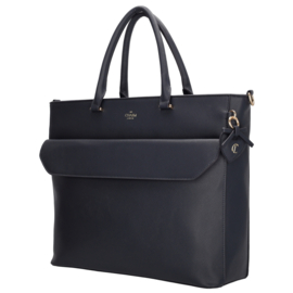Charm London Cambridge laptoptas blauw