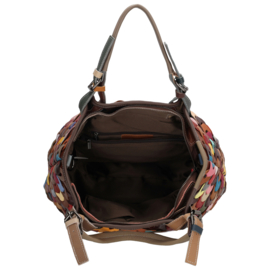 Beagles  Treccia multi colour lederen shopper
