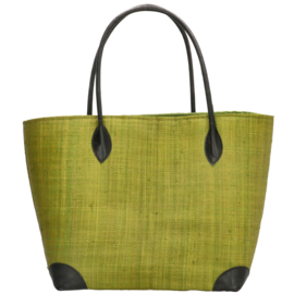 PE-Florence Solid Raffia strandtas olijf groen