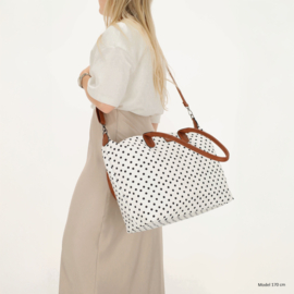 Charm London Buckingham handtas stippen zwart wit