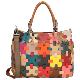 Multi colour Anna lederen shopper