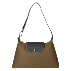 Leather Design schoudertas groen/zwart