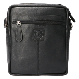 Leather Design heren schoudertas black
