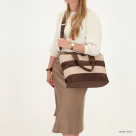 Zebra Trends Elske shopper streep bruin/beige