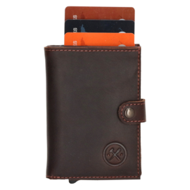 Hide & Stitches Japura safety wallet donker bruin