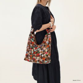 Multi colour lederen shopper