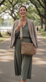 Enrico Benetti Stacey schoudertas camel