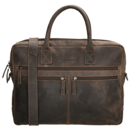 Hide & Stitches Idaho laptoptas donker bruin