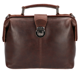 Leather Design doctor's bag donker bruin